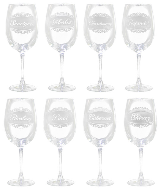 Crystal Imagery, Inc. Wine Labels Glasses, Set of 8 View in Your