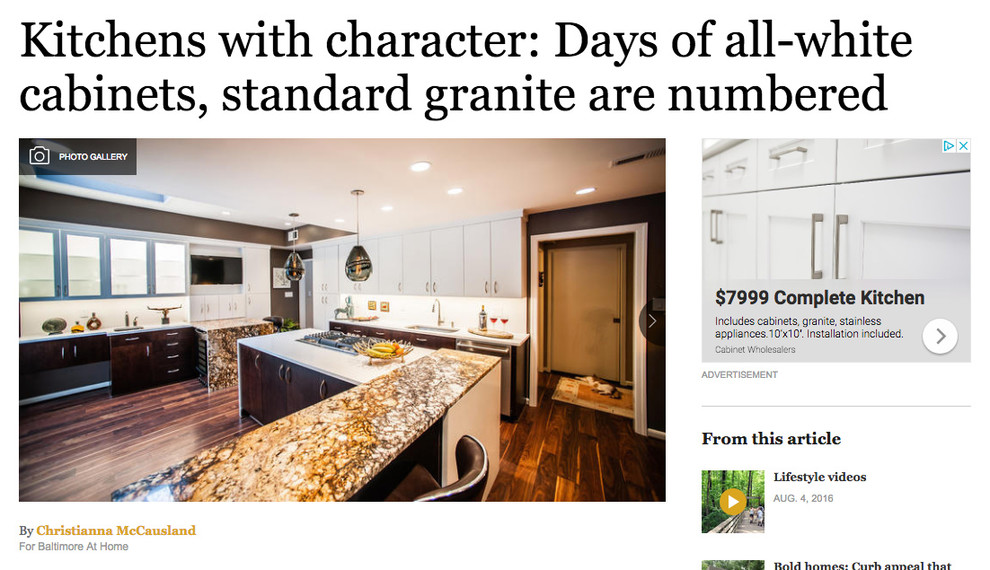 "Kitchens with Character" in The Baltimore Sun