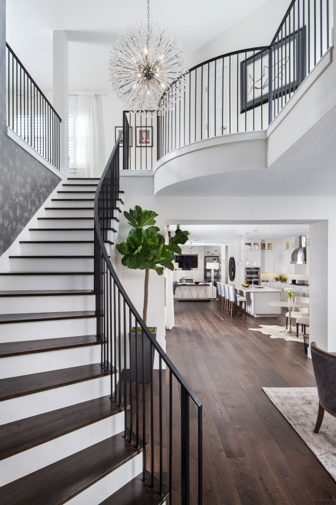 Design ideas for a transitional staircase in Orlando.