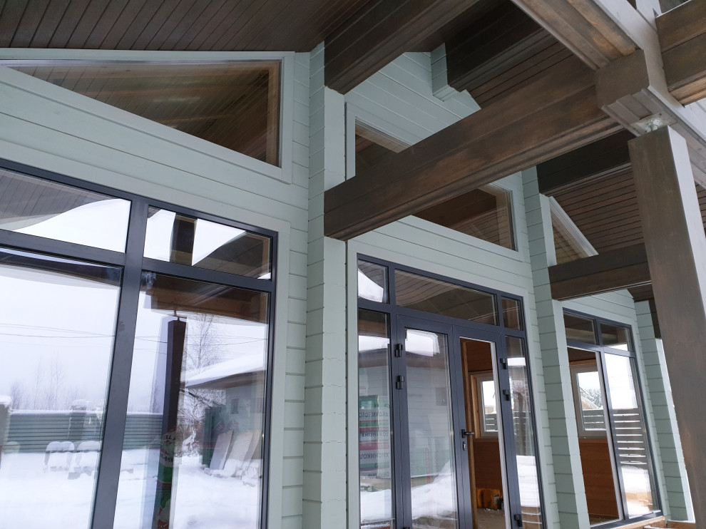 Одноэтажный дом из клееного бруса 168 м.кв.