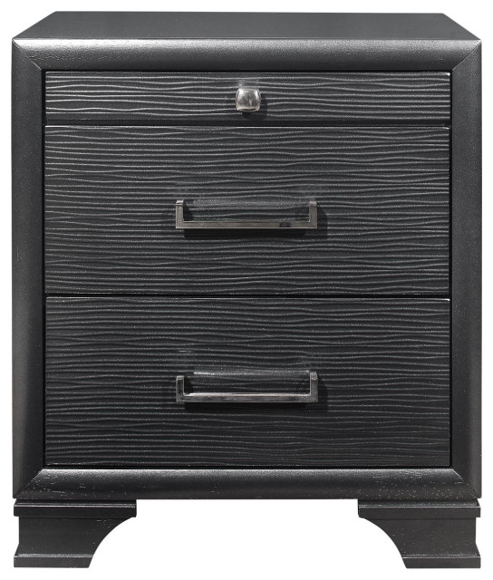 Global Furniture Usa Jordyn Grey Textured Nightstand Transitional