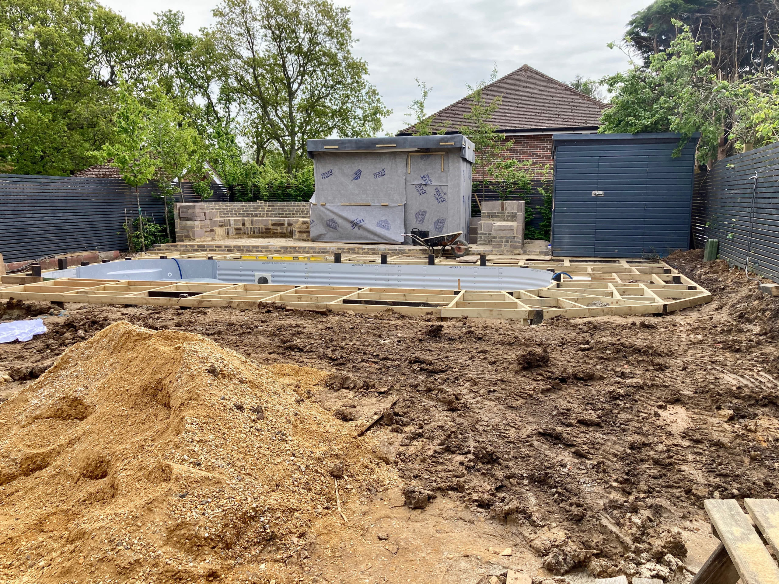 Contemporary Garden with Pool