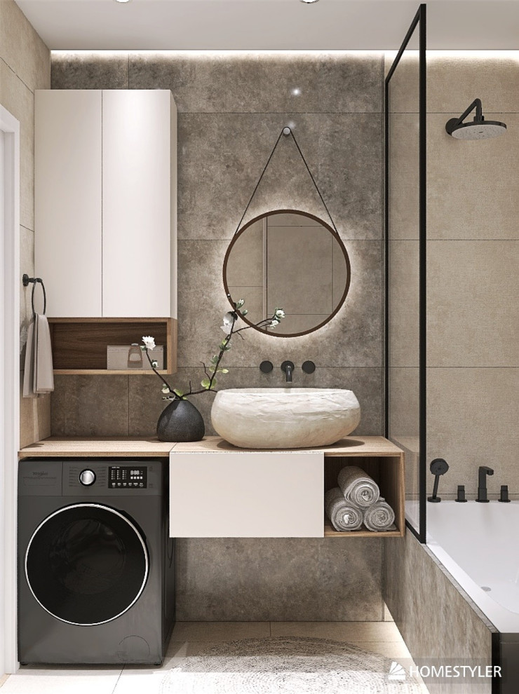 Ванная комната в стиле джапанди