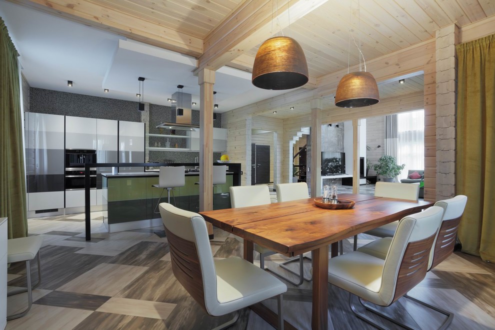 Дом из клееного бруса с кухней от Scavolini