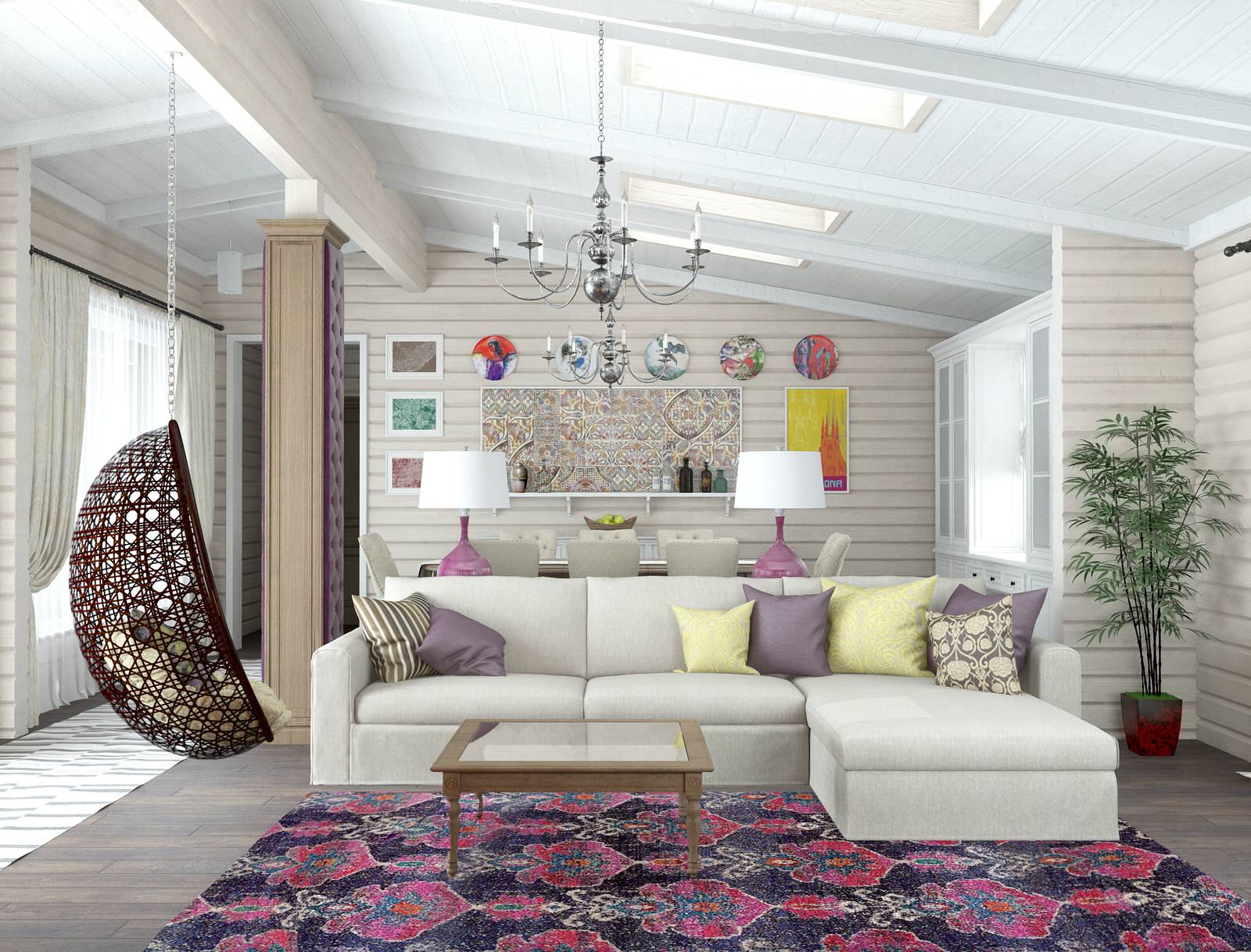 Гостиная в загородном доме