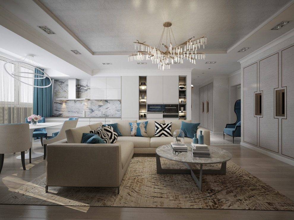 единое пространство кухни-гостиной