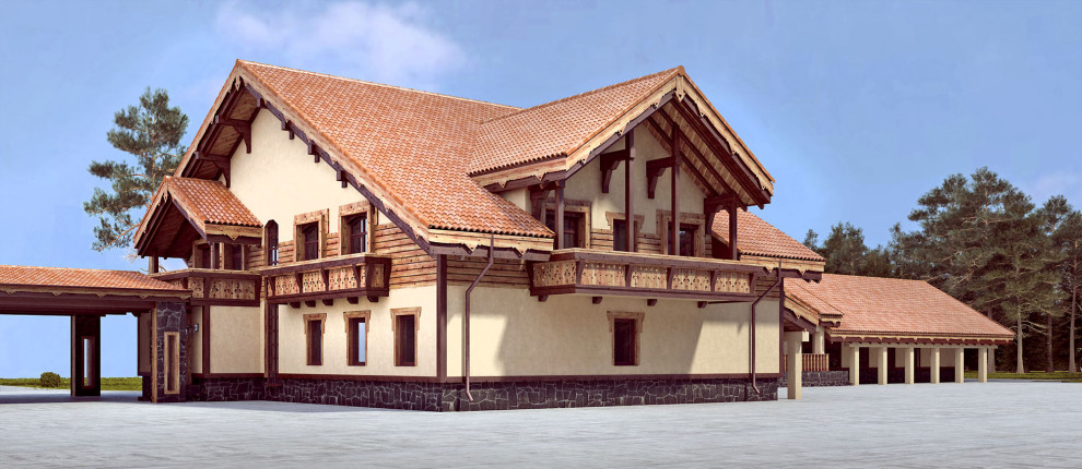 Проект ФАСАДА дома в стиле Шале