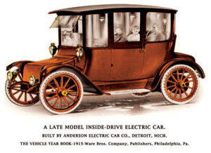 A Late Model Inside-Drive Electric Car 12x18 Giclee on canvas