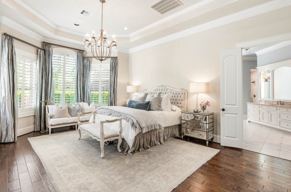 Design ideas for a country bedroom in Houston.