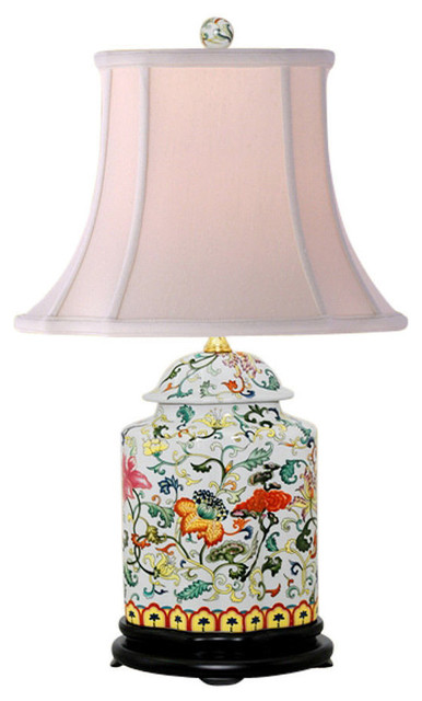 Oriental Chinese Porcelain Fl Scallop Ginger Jar Table Lamp 22 Oriental Chinese Porcelain Fl Scallop Ginger Jar Table Lamp 22