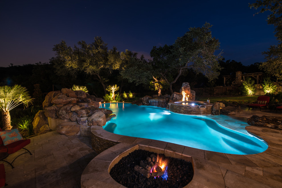 Mountain style pool photo in Austin