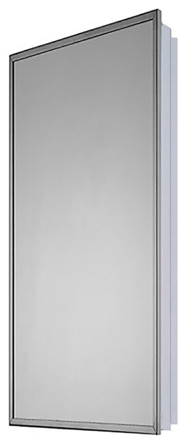 Medicine Cabinet, 18"x42", Bright Annealed Stainless Steel Frame
