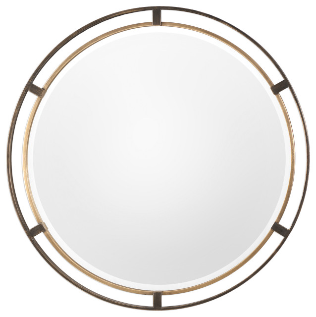 Uttermost Carrizo Bronze Round Mirror, Uttermost Mirrors Round