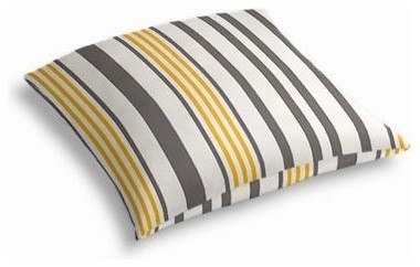 Grey, Yellow, & White Stripe Custom Outdoor Floor Pillow