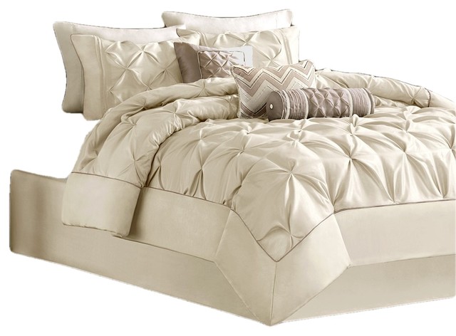 7 Piece Tufted Comforter Set Contemporary Comforters And