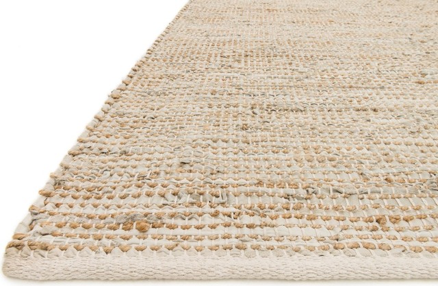 Natural Leather & Jute, Edge Area Rug, 2'3"x3'9" - Beach Style - Area ...