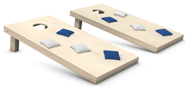 Cornhole Toss Game Set With Bags, Royal Blue and White Bags