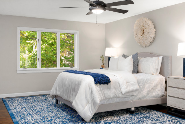 Warm Modernized Cape Cod bedroom