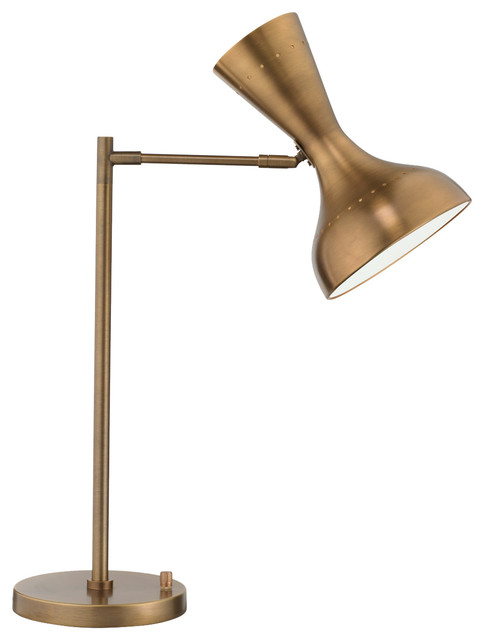 Pisa Swing Arm Table Lamp Antique Brass Metal