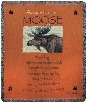 Advice From a Moose' Tapestry Throw Blanket 50 Inch x 60 Inch