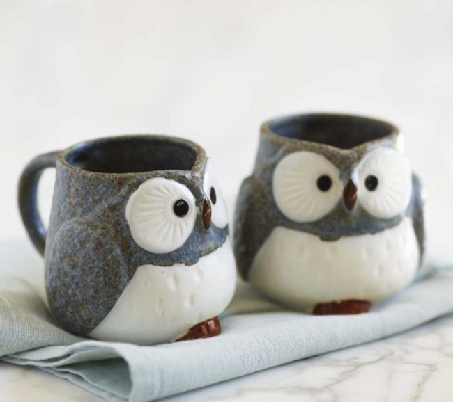 Owl Mugs and Tea Set