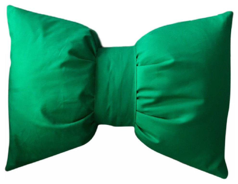 Kelly Green Bow Throw Pillow Contemporary Decorative Pillows by DiCOrate Houzz