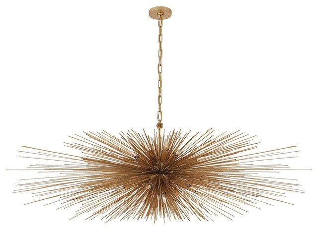 Visual Comfort Lighting Strada Large Linear Chandelier, Gild