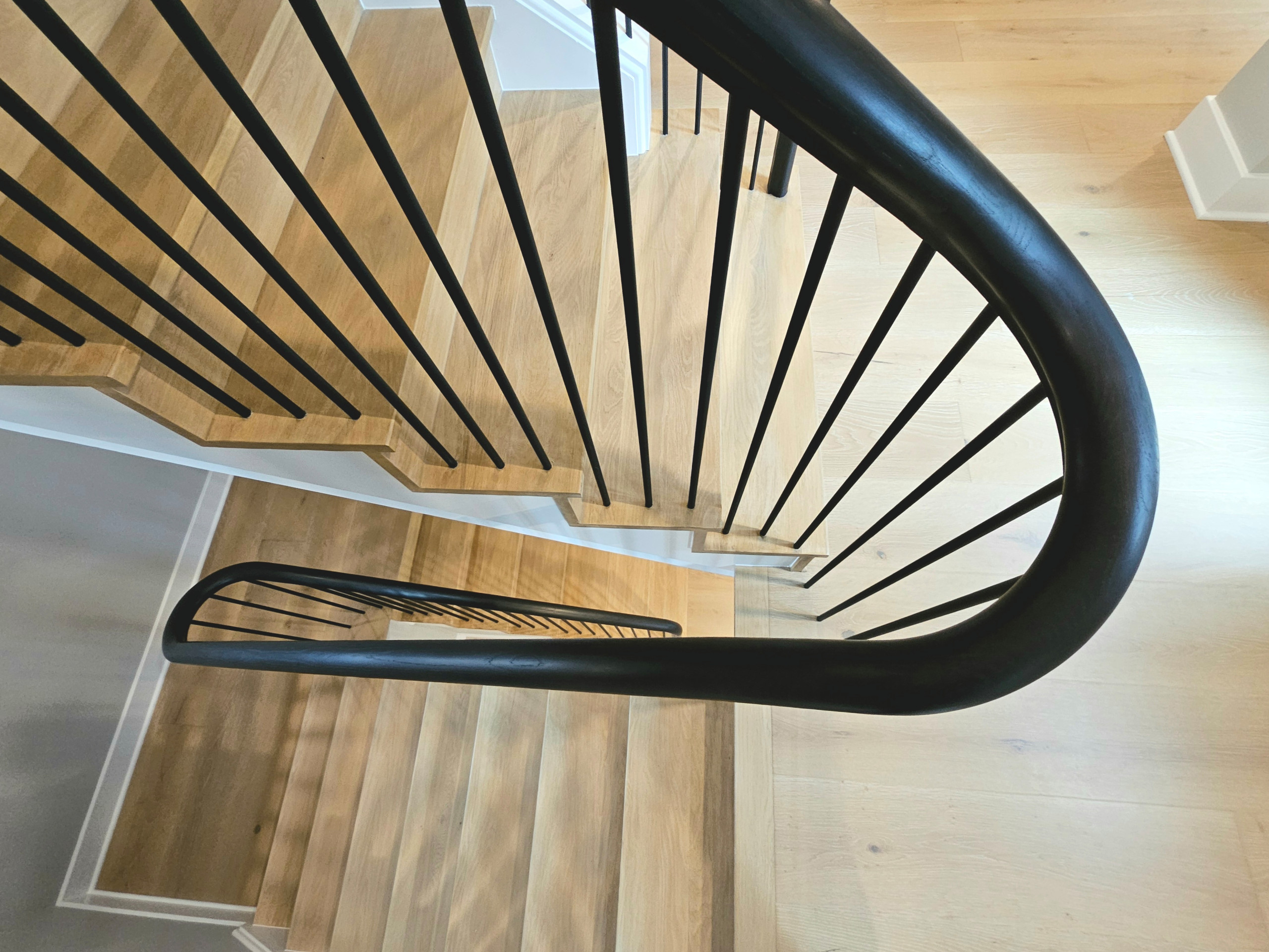 115_Stunning Continuous Rail System on 3 Story Floating Stairs; Arlington, VA 22