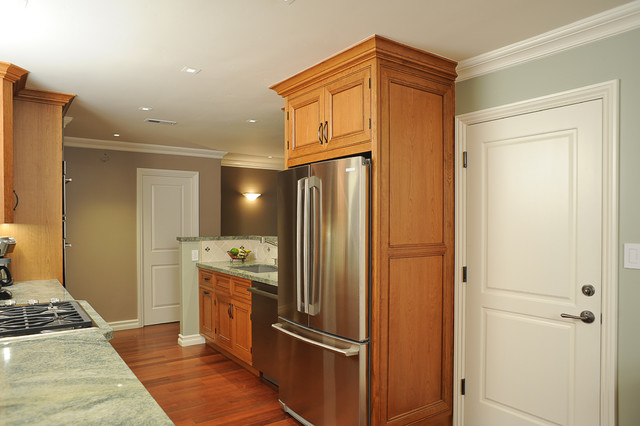 Enclosed Refrigerator With Door Style Panels Traditional