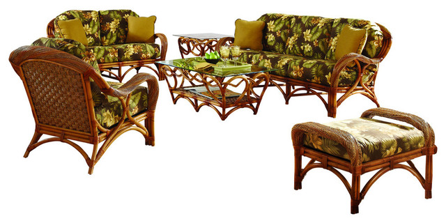 Caneel Bay 6-Piece Living Room Furniture Set, Jamaica Mist Fabric Caneel Bay 6-Piece Living Room Furniture Set, Jamaica Mist Fabric tropical- living - Caneel Bay 6-Piece Living Room Furniture Set, Jamaica Mist Fabric