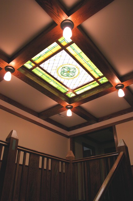 Stained Glass  Ceiling  Traditional Staircase Chicago 