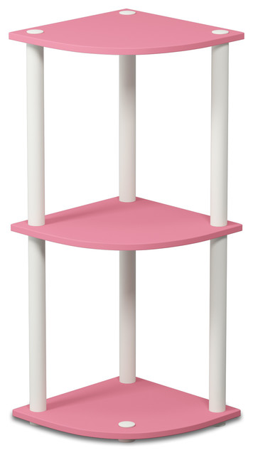 3 Tier Reversible Corner Display Rack Multipurpose Shelving Unit 3 Tier Reversible Corner Display Rack Multipurpose Shelving Unit Pink White Contemporary And Wall Shelves By Virventures