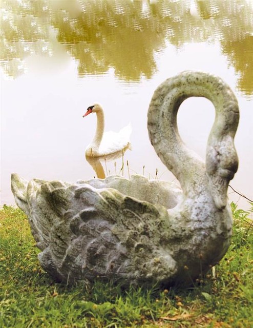Swan Grande Planter - Victorian - Outdoor Decor - kansas ... Swan Grande Planter Victorian Outdoor Decor kansas