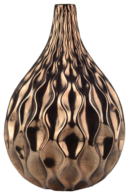 Modern Wave Vase, Gold, D8.5x12"