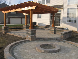 Outdoor Room with Firepit and Pergola exterior