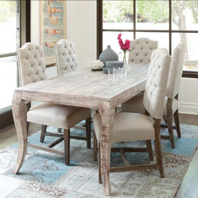 Grey Finish Dining Room Table Rustic Dining Room Houston