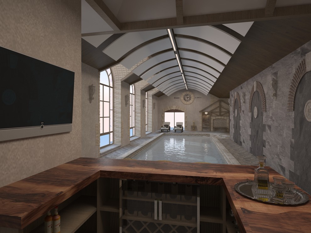 Дизайн-проект зоны бассейна и СПА  особняка Шато