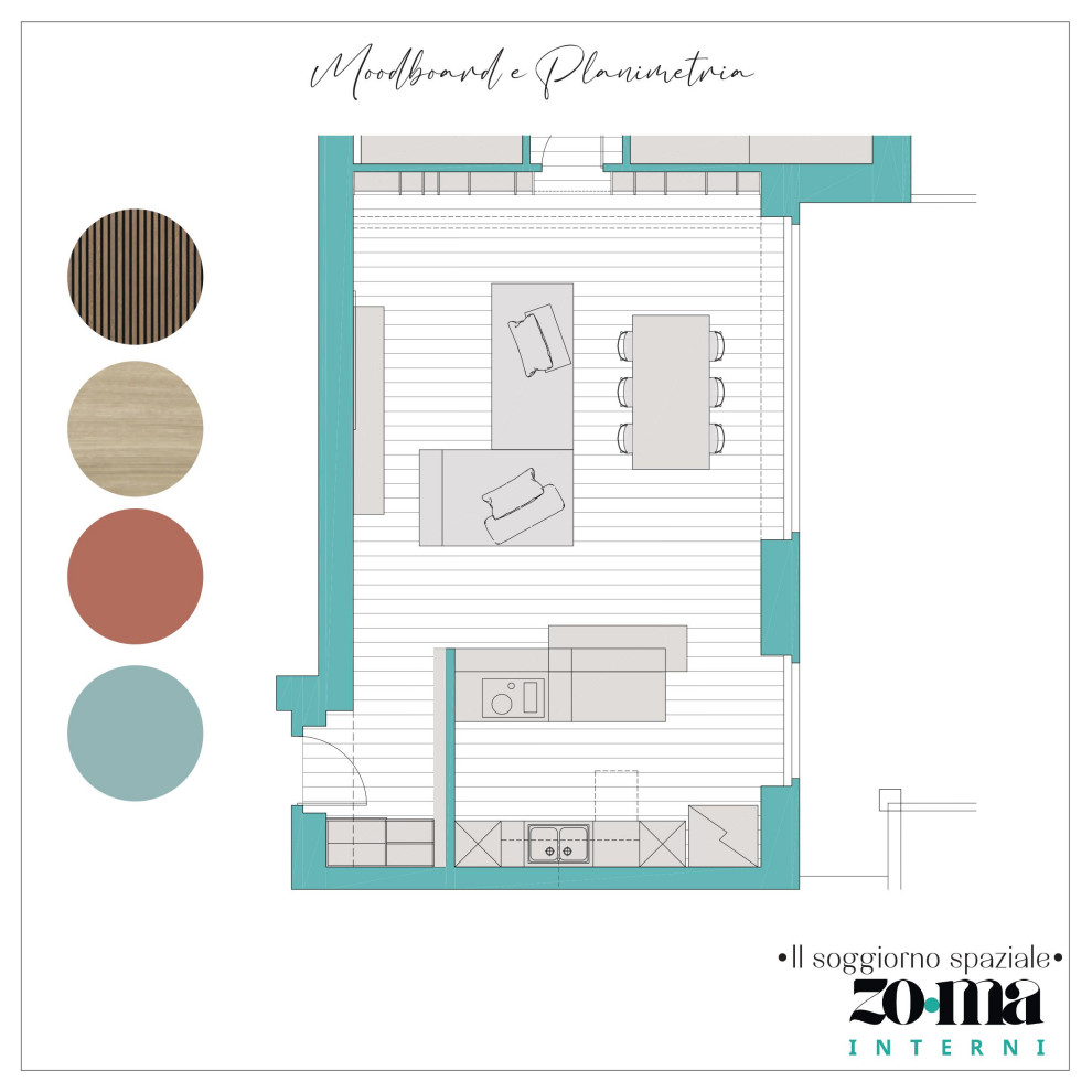 Il soggiorno spaziale - 40mq