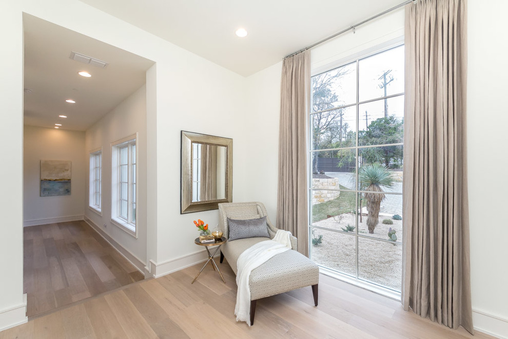 Hallway - transitional hallway idea in Austin