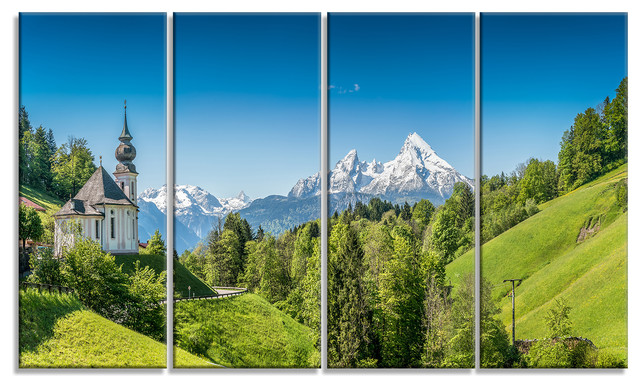 Bavarian Alps With Beautiful Flowers And Art Print Home Decor Wall Art Poster