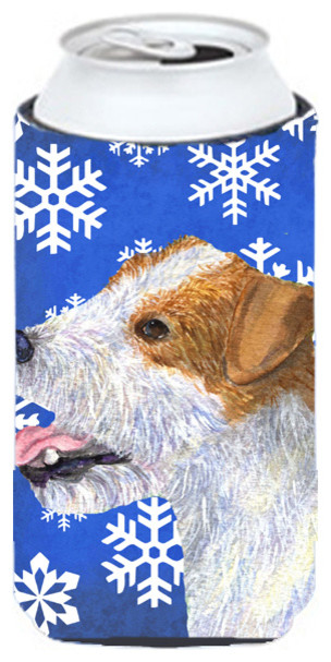 Jack Russell Terrier Winter Snowflakes Holiday  Tall Boy Beverage Insulator Bev
