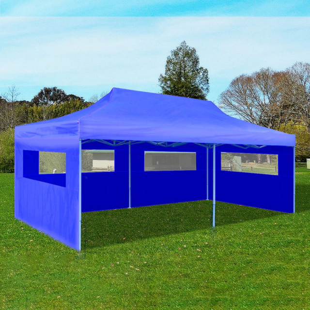 Vidaxl Pop Up Party Tent 10 X20 Blue Outdoor Foldable Patio