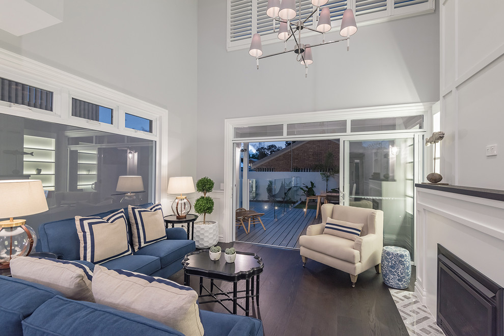 Design ideas for a beach style living room in Sunshine Coast.