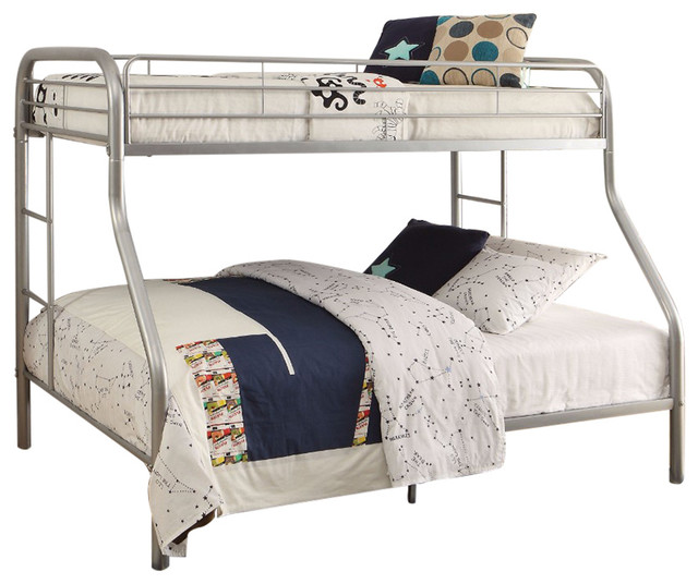 Tritan Bunk Bed, Silver, Twin Over Full