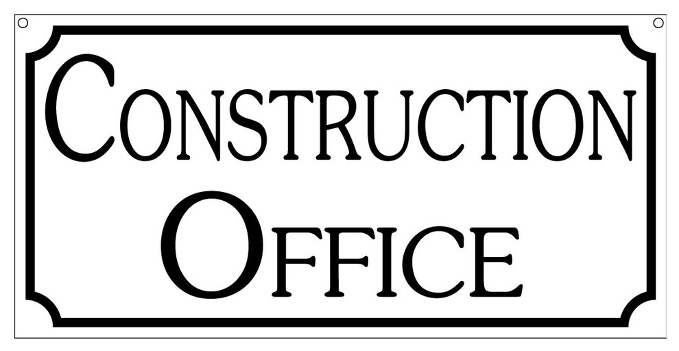 Construction Office, Aluminum Retro Vintage Business Sign, 6"x12