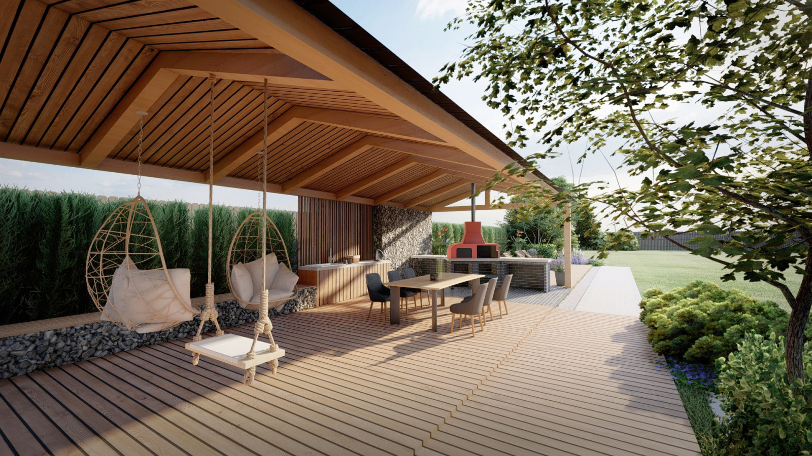 Проект частного сада в Санино