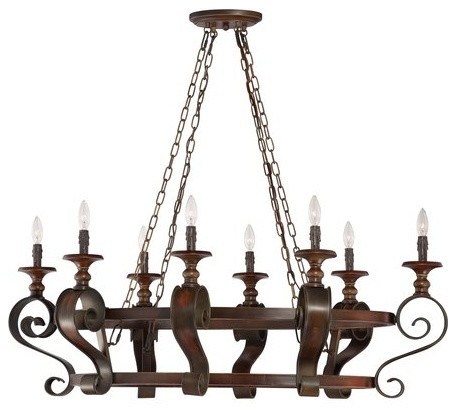 Craftmade Jeremiah Seville Eight-Light Island Chandelier in Spanish Bronze