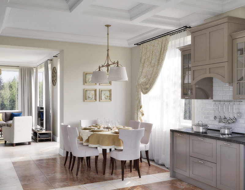 Неоклассика с видом на сосновый лес