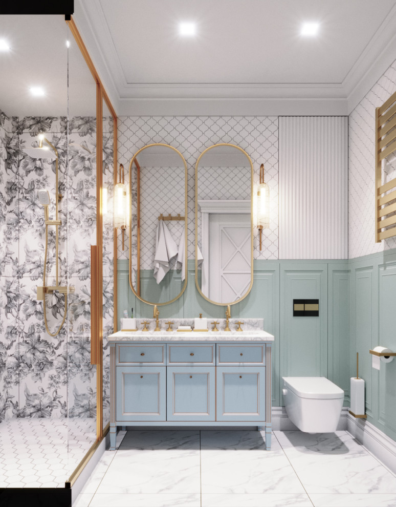 Дизайн ванной комнаты и душевой комнаты в классическом стиле. Вариации.