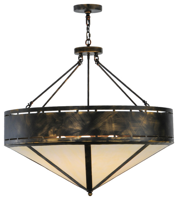 Meyda 36"W Craftsman Prime Inverted Pendant Craftsman Pendant